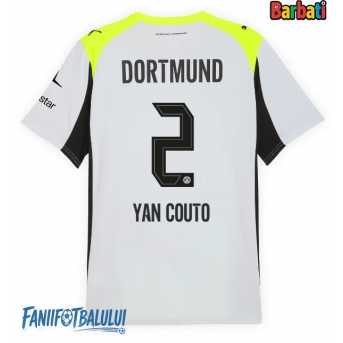 Borussia Dortmund Yan Couto #2 Tricou Fotbal Replică 2025-26 Barbati Deplasare